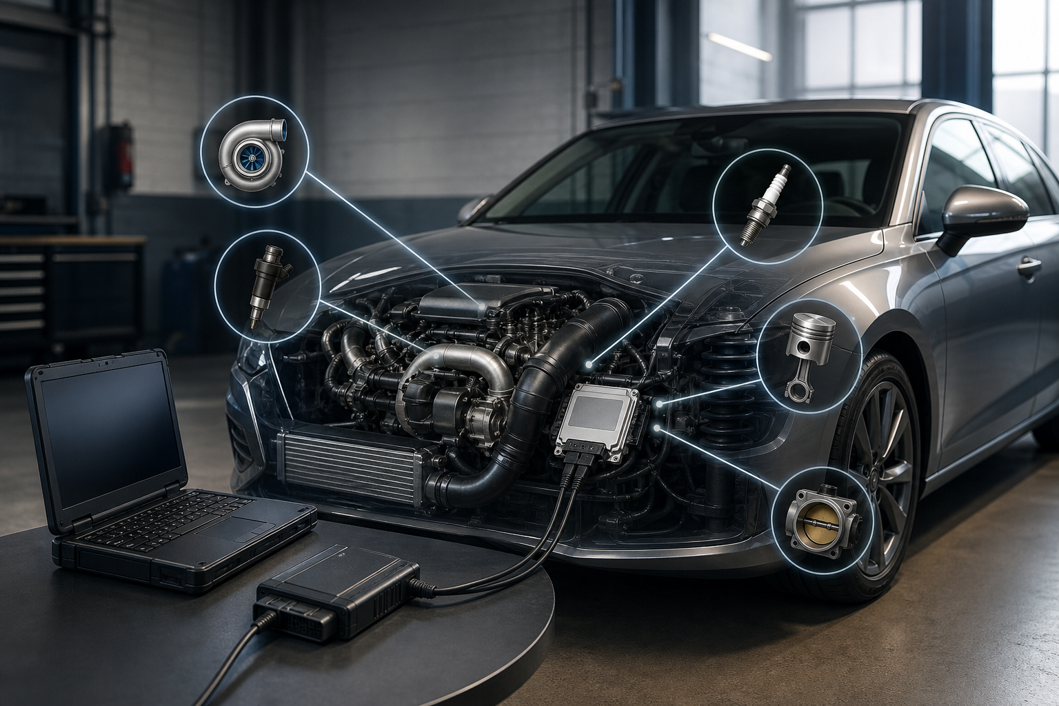 Car ECU calibration showing boost, fuelling, ignition, torque and throttle settings